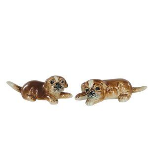 Vintage Goebel West Germany Boxer Puppy Dog Figurines Set Of 2